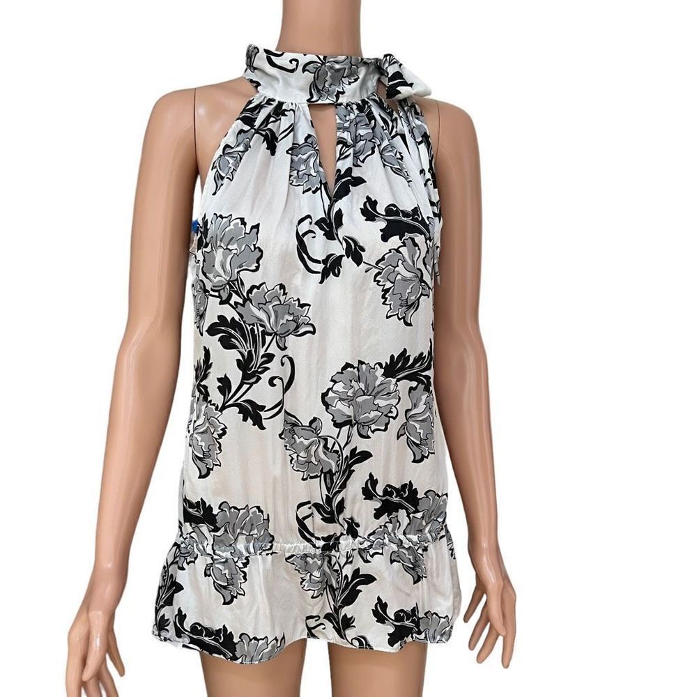 White House Black Market silk halter top blouse size M